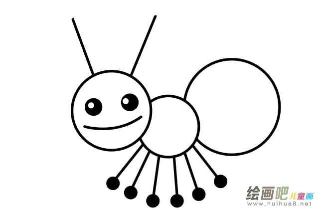 蚂蚁动物简笔画步骤图片大全