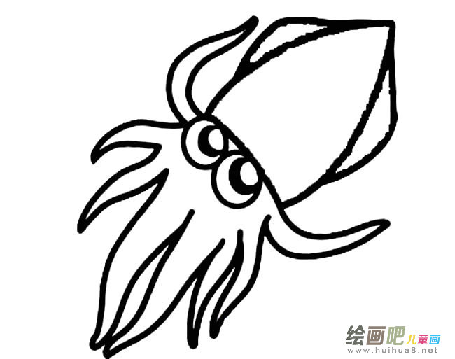 八爪鱼动物简笔画步骤图片大全
