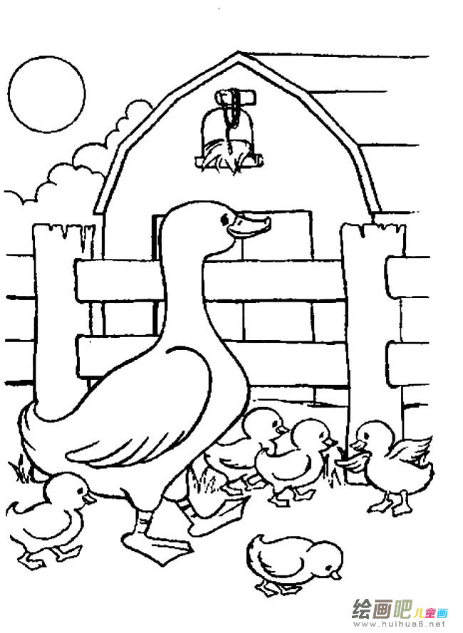 鸭子妈妈动物简笔画步骤图片大全二