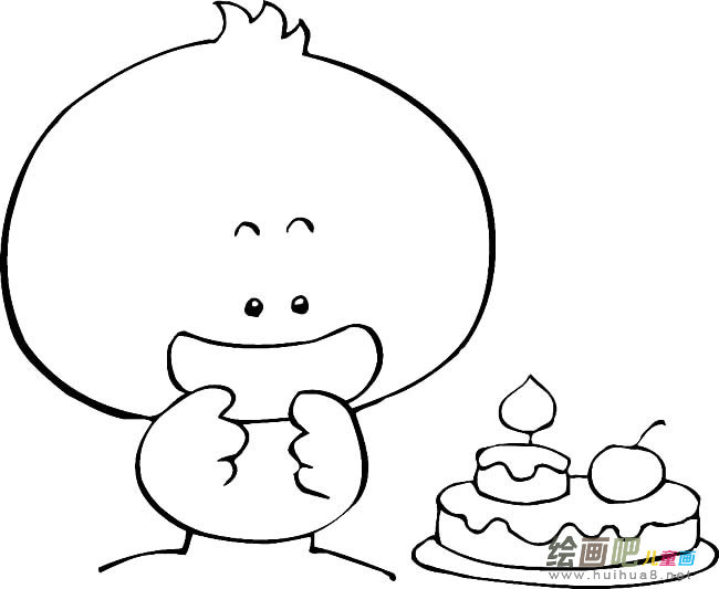 小鸭子过生日动物简笔画步骤图片大全