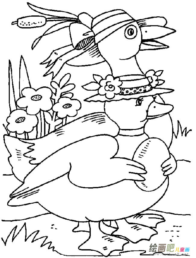 鸭子动物简笔画步骤图片大全二