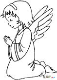 祈祷的天使人物简笔画步骤图片大全