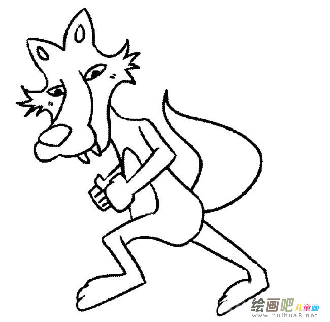 大灰狼动物简笔画步骤图片大全