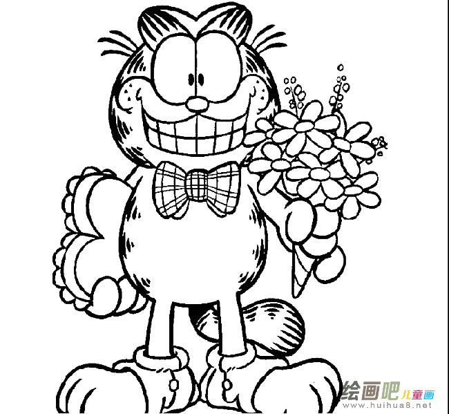 加菲猫动物简笔画步骤图片大全二