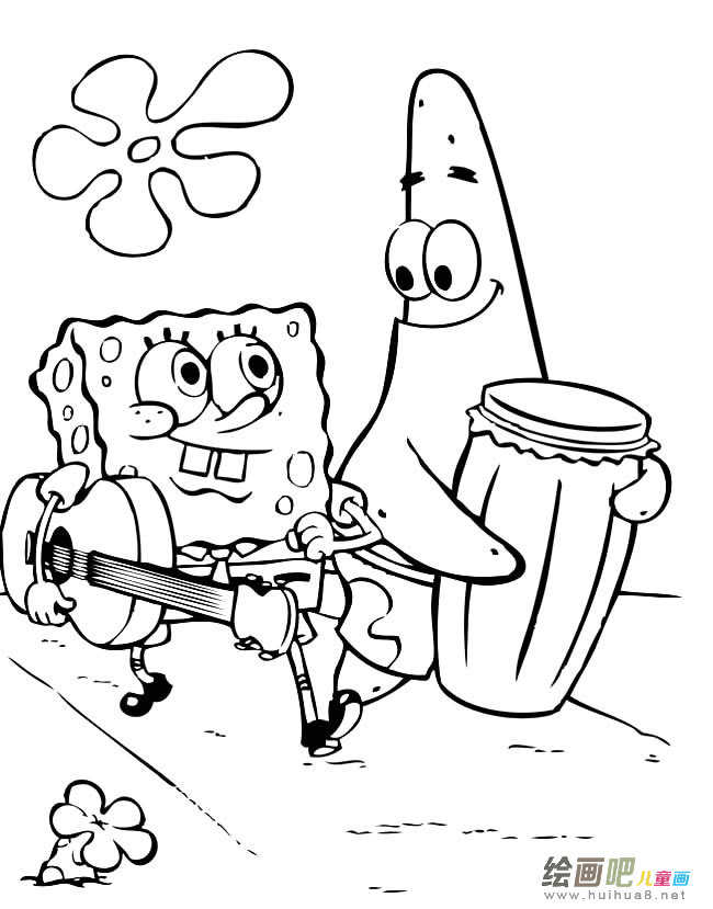 海棉宝宝派大星人物简笔画步骤图片大全