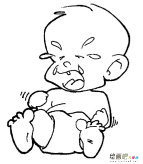 大哭的宝宝人物简笔画步骤图片大全