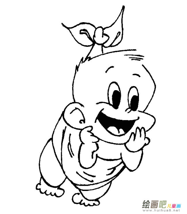 可爱宝宝人物简笔画步骤图片大全