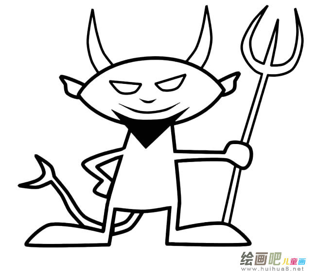 小魔鬼人物简笔画步骤图片大全