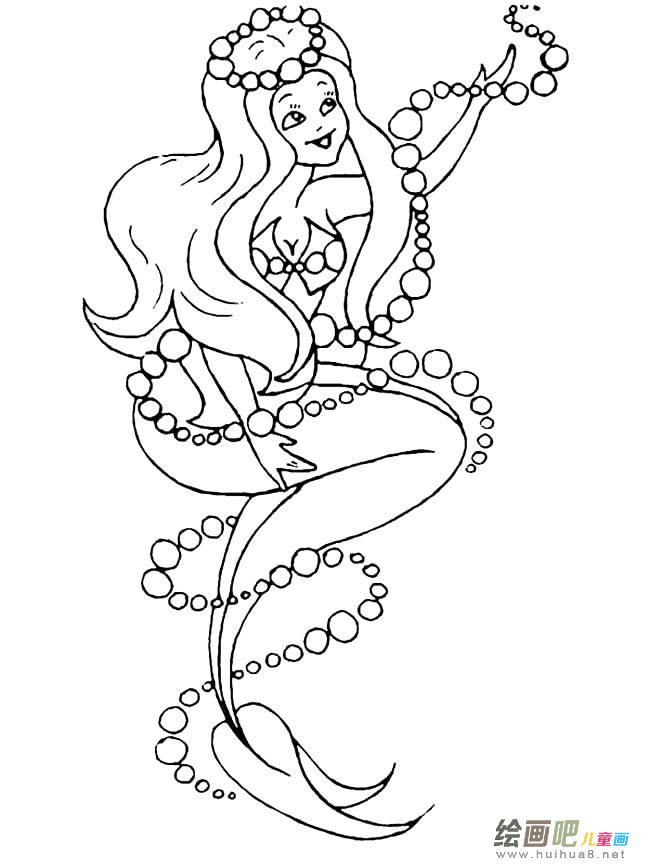 美人鱼人物简笔画步骤图片大全