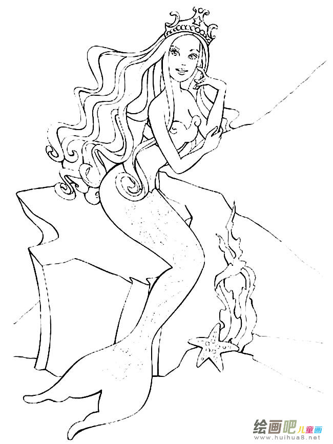 美人鱼人物简笔画步骤图片大全