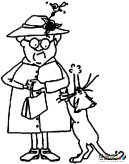 猫和老奶奶人物简笔画步骤图片大全