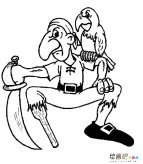 大鼻子海盗人物简笔画步骤图片大全