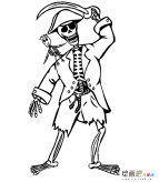 骷髅海盗人物简笔画步骤图片大全