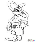 海盗人物简笔画步骤图片大全四