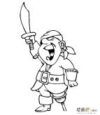 海盗人物简笔画步骤图片大全五