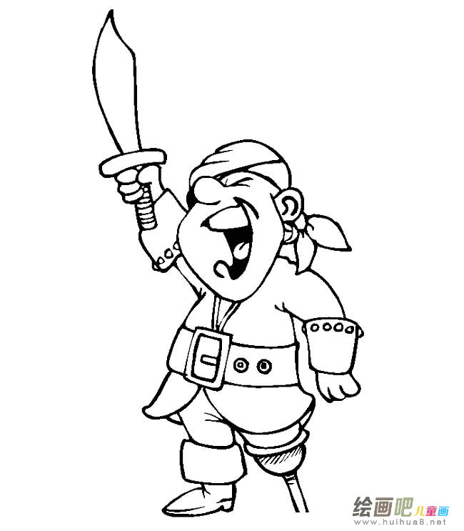 海盗人物简笔画步骤图片大全