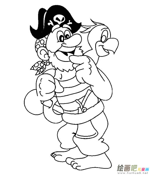 海盗人物简笔画步骤图片大全六