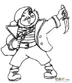 海盗人物简笔画步骤图片大全二