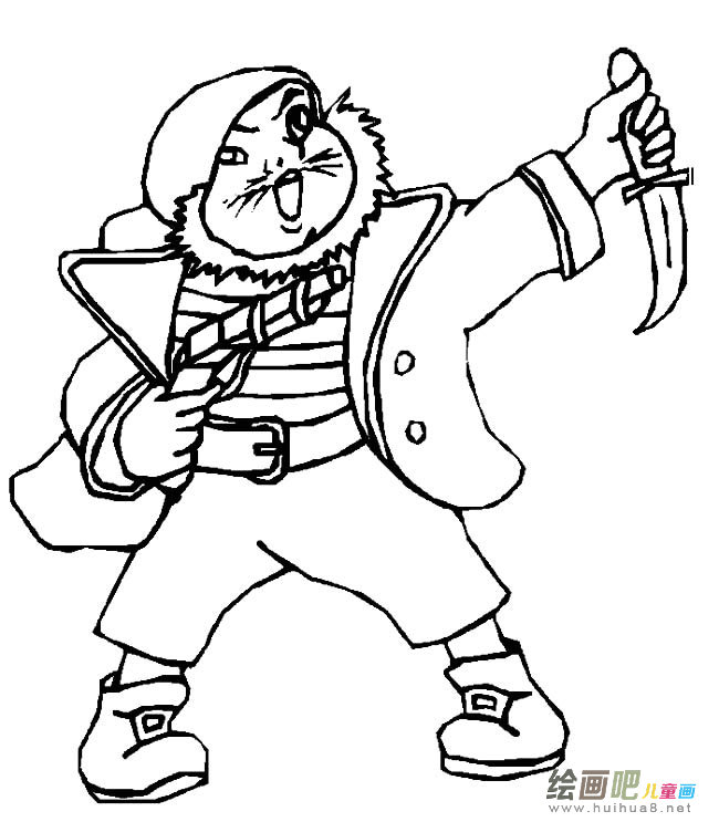 海盗人物简笔画步骤图片大全二