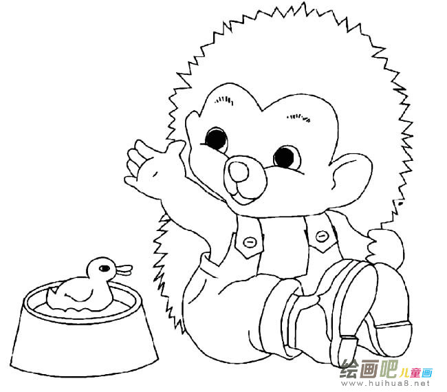 卡通小刺猬动物简笔画步骤图片大全