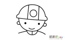 工人头像人物简笔画步骤图片大全