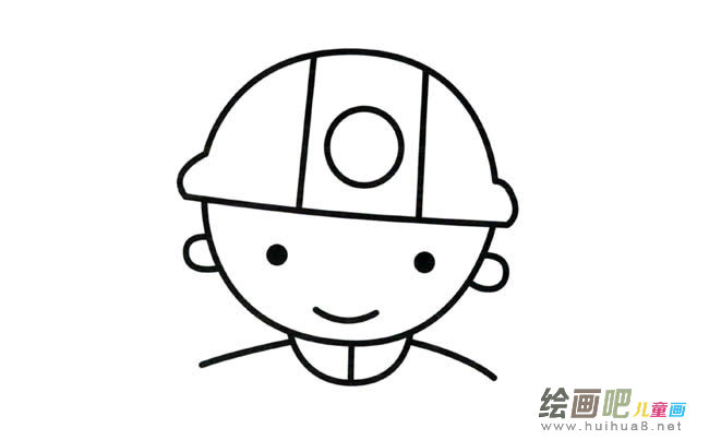 工人头像人物简笔画步骤图片大全