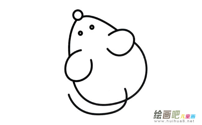 小老鼠动物简笔画步骤图片大全二