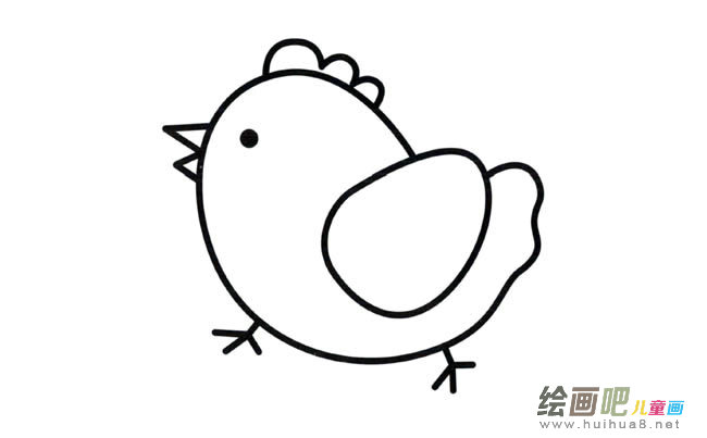 小公鸡动物简笔画步骤图片大全
