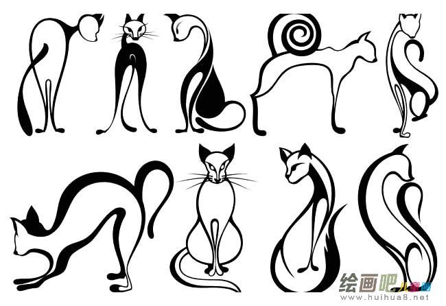 猫动物简笔画步骤图片大全