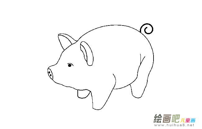 小肥猪动物简笔画步骤图片大全