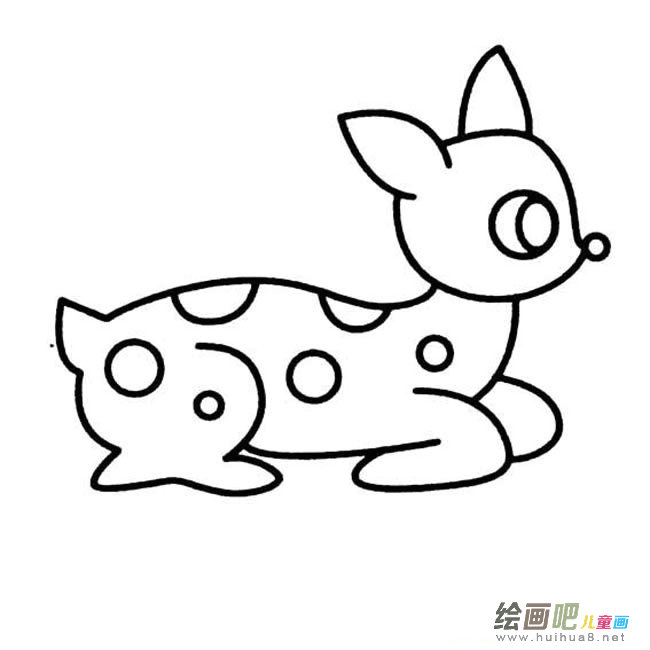 梅花鹿动物简笔画步骤图片大全