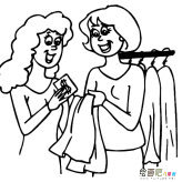 购物的女性人物简笔画步骤图片大全