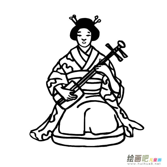 日本女人人物简笔画步骤图片大全