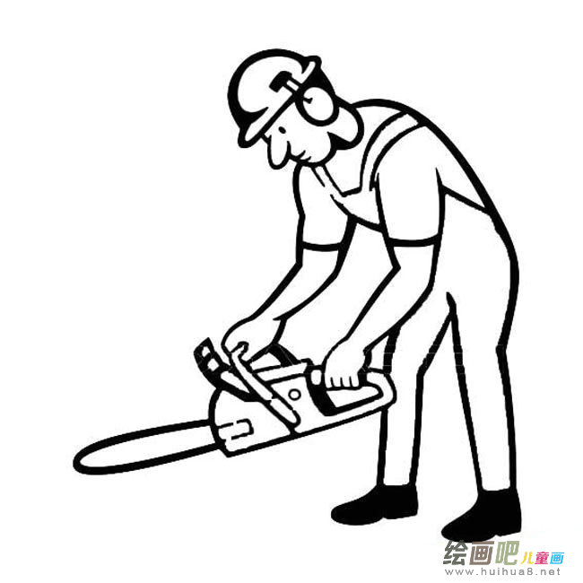 伐木工人人物简笔画步骤图片大全