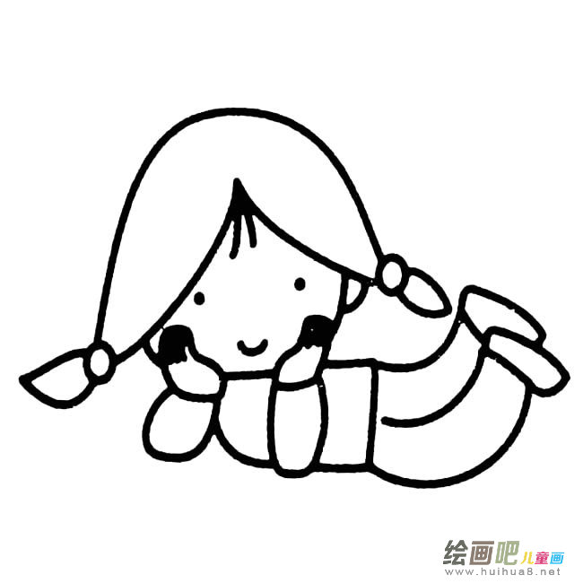 小女孩人物简笔画步骤图片大全