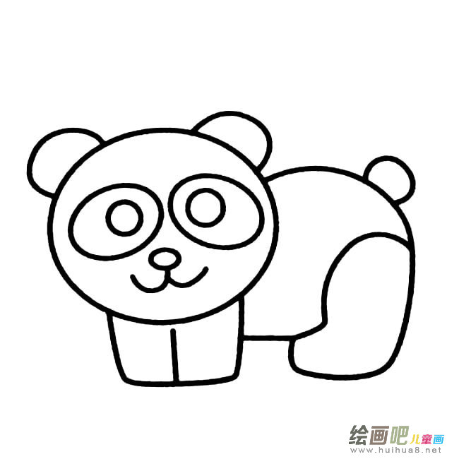 大熊猫动物简笔画步骤图片大全三