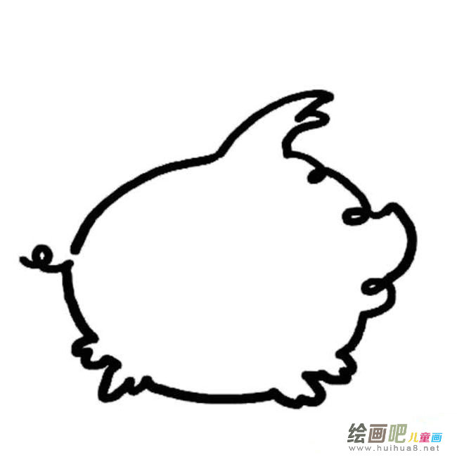 一笔画猪动物简笔画步骤图片大全