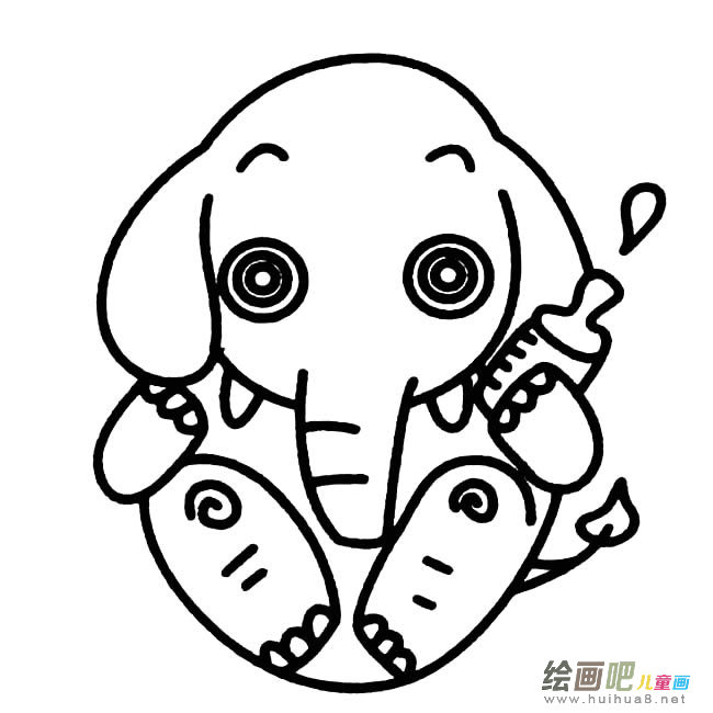 可爱的小象动物简笔画步骤图片大全