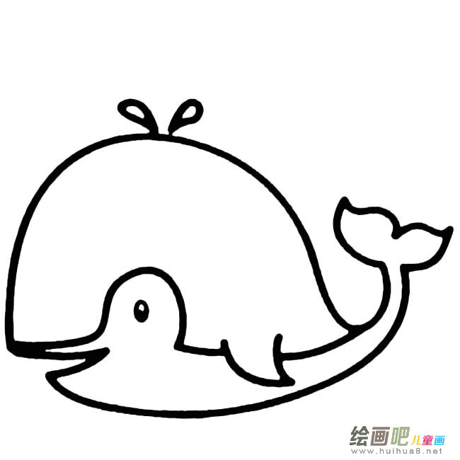 小鲸鱼动物简笔画步骤图片大全