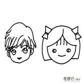 男孩女孩头像动物简笔画步骤图片大全