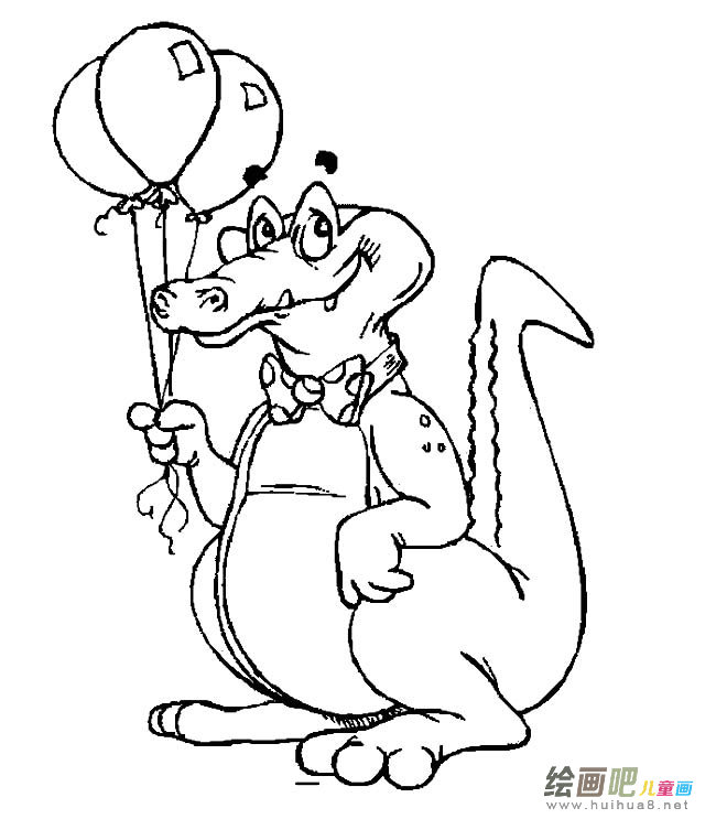 卡通鳄鱼动物简笔画步骤图片大全