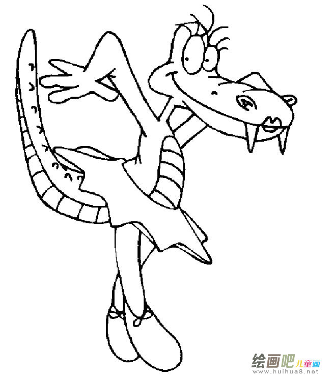 跳舞的鳄鱼动物简笔画步骤图片大全