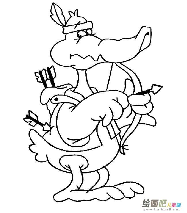 卡通鳄鱼动物简笔画步骤图片大全