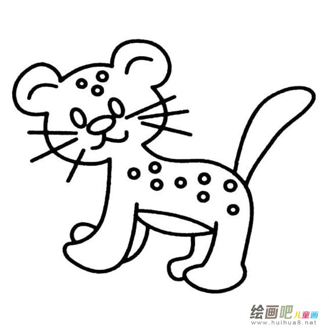 小花豹动物简笔画步骤图片大全