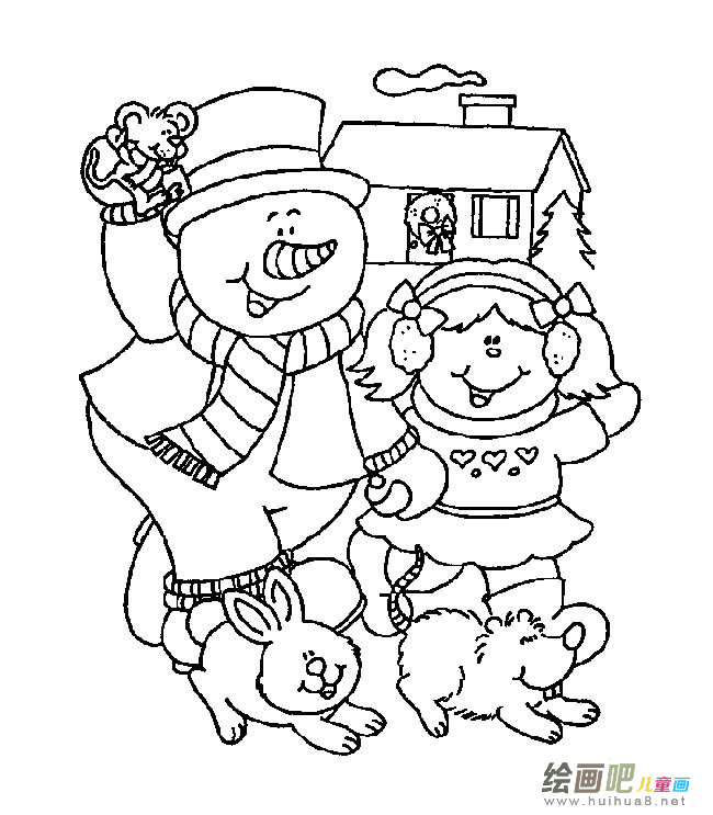 卡通雪人人物简笔画步骤图片大全