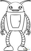 机器人人物简笔画步骤图片大全
