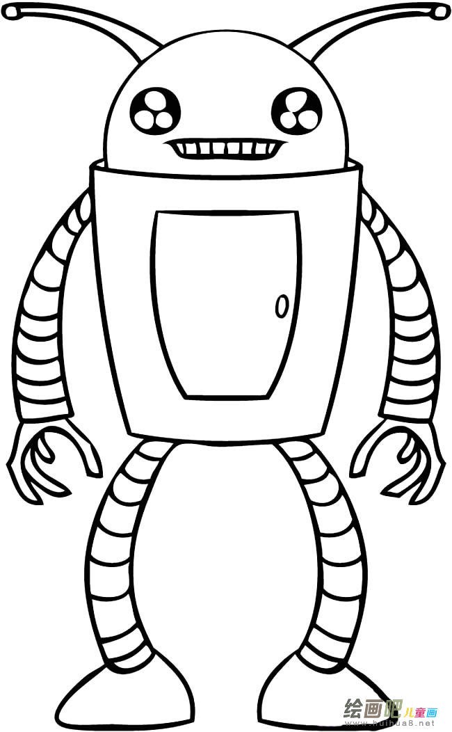 机器人人物简笔画步骤图片大全