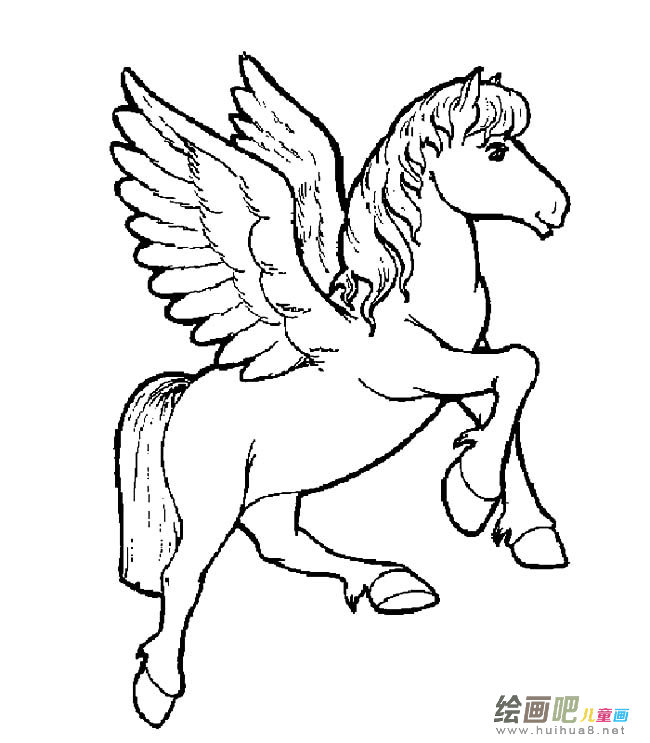 天马动物简笔画步骤图片大全