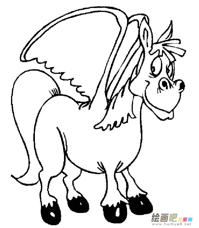 卡通天马动物简笔画步骤图片大全
