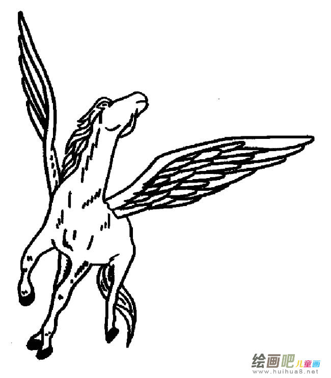 天马动物简笔画步骤图片大全二